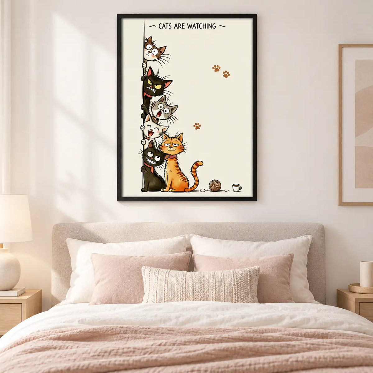 Cats Are Watching Funny Cat Wall Art 5