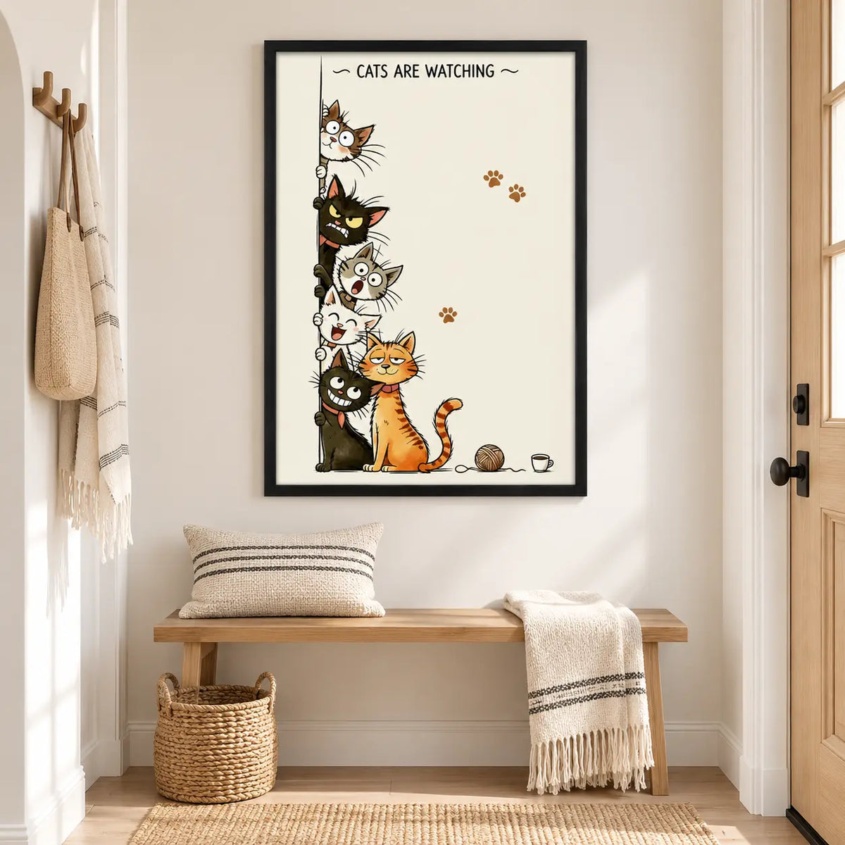 Cats Are Watching Funny Cat Wall Art 6