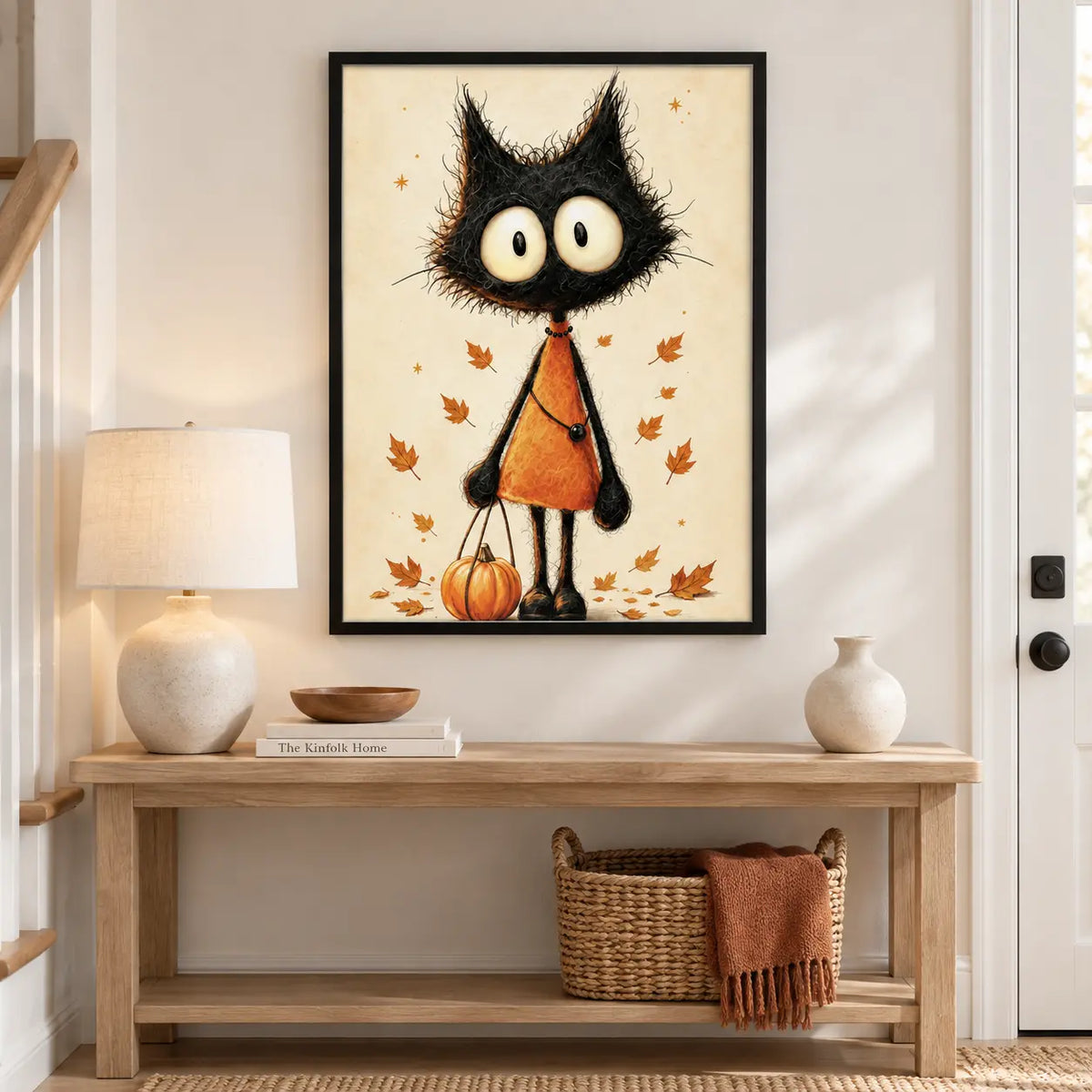 Black Cat Halloween Pumpkin Wall Art 5