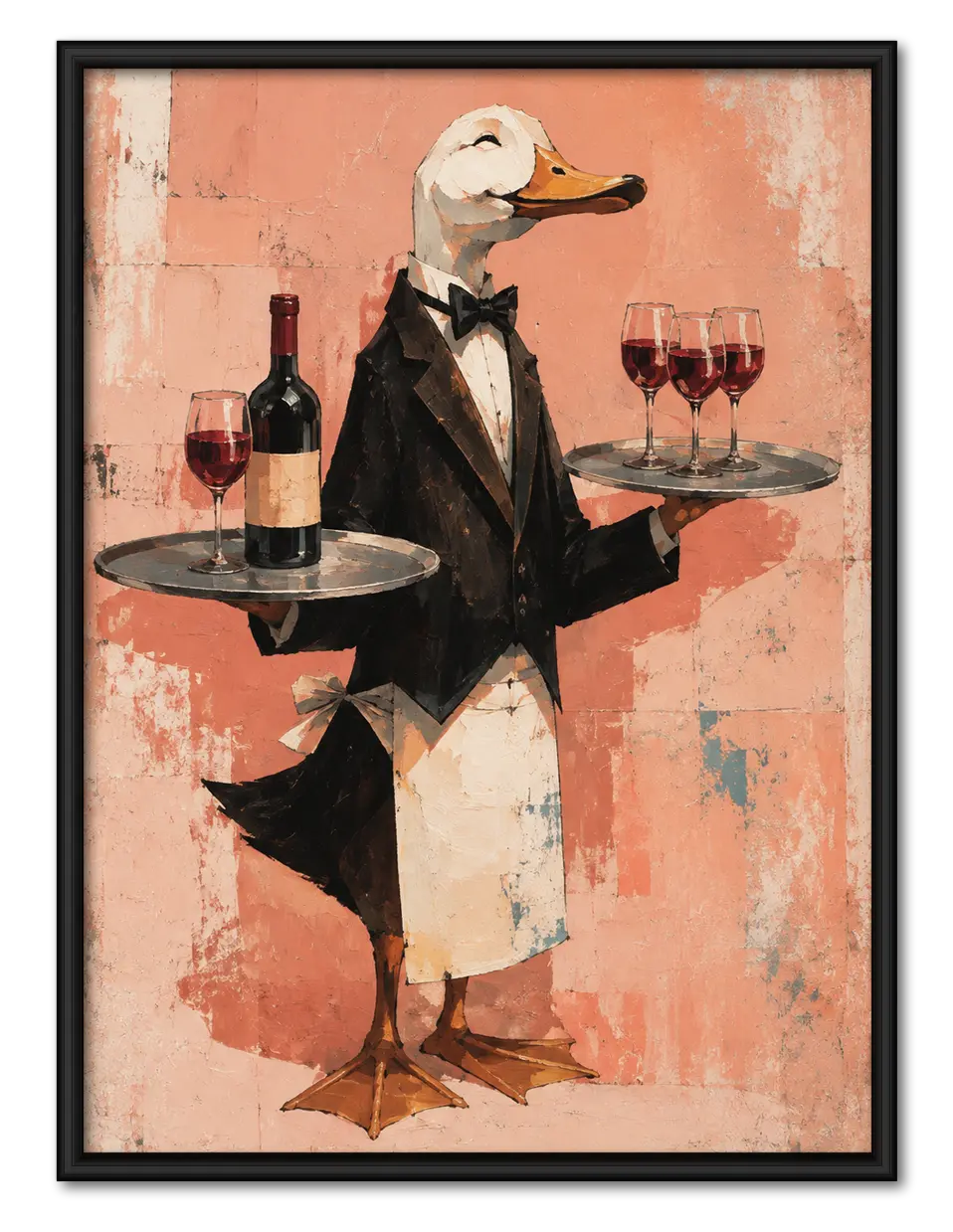 Elegant Duck Butler Wine Service Wall Art 1