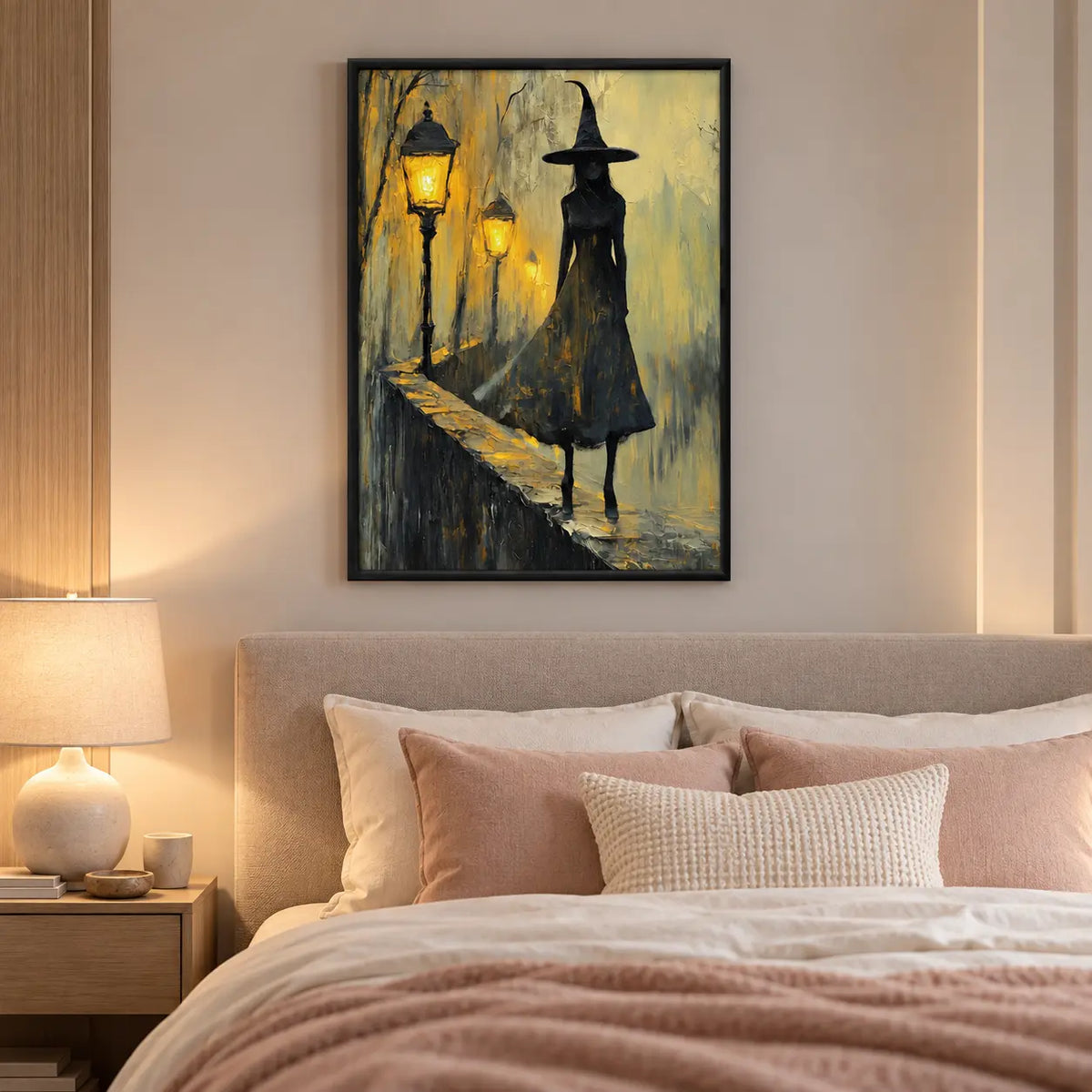 Witch Silhouette Lantern Night Wall Art 5
