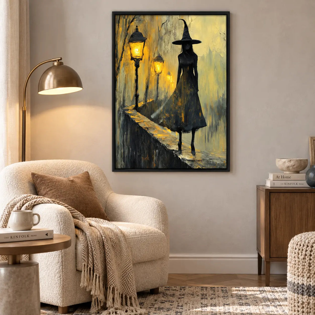 Witch Silhouette Lantern Night Wall Art 6
