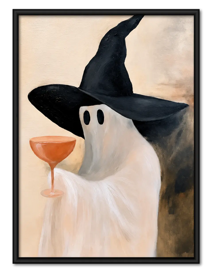 Ghost Witch Hat Cocktail Wall Art 1