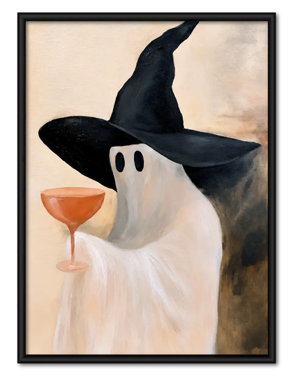 Ghost Witch Hat Cocktail Wall Art