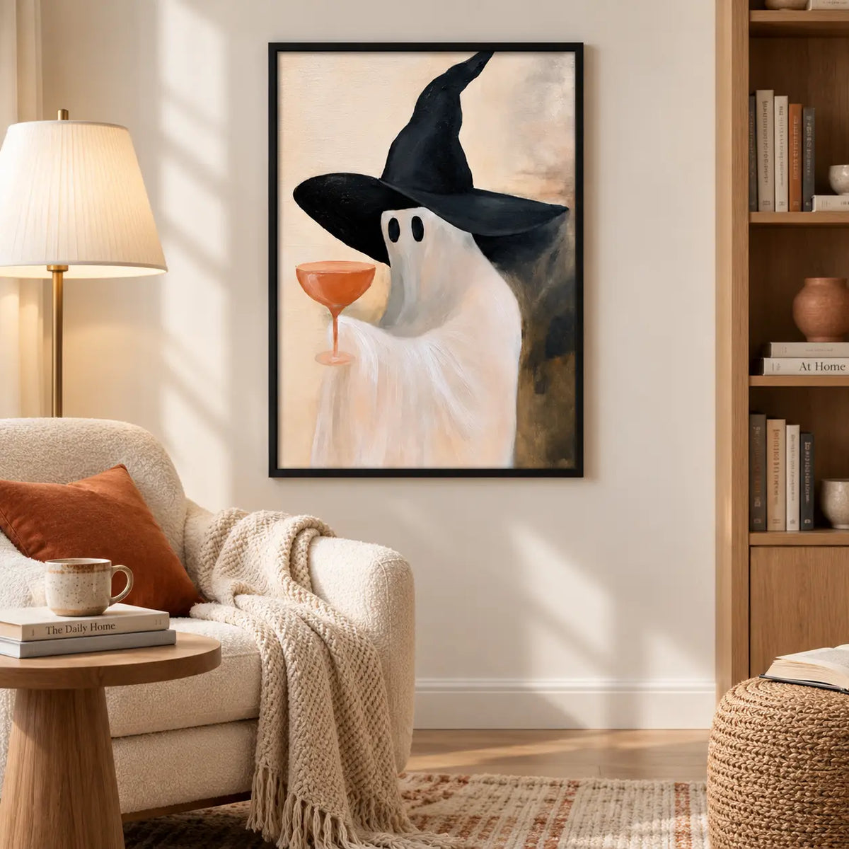 Ghost Witch Hat Cocktail Wall Art 2