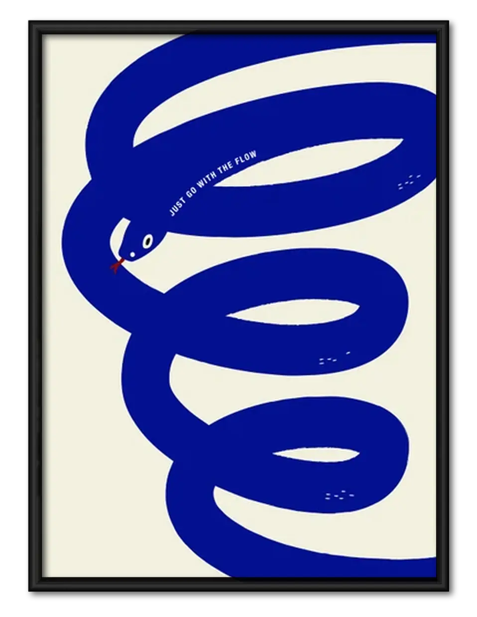 Blue Snake Minimal Graphic Wall Art 1