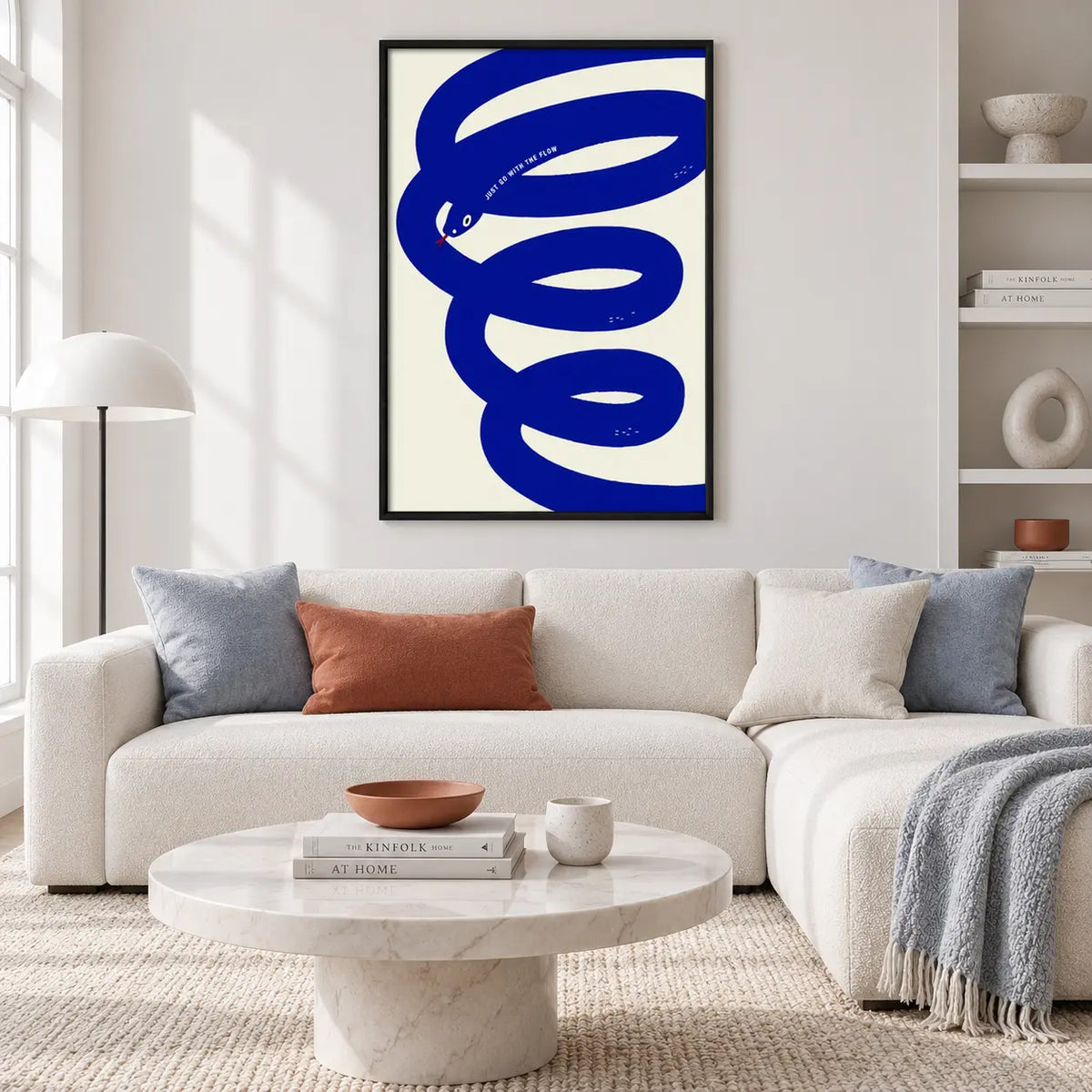 Blue Snake Minimal Graphic Wall Art 2