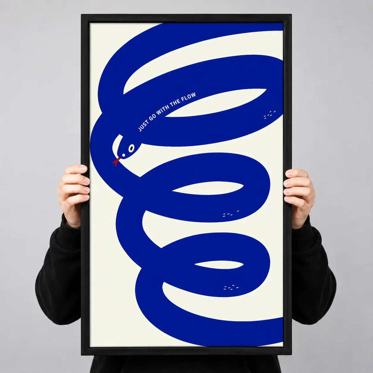 Blue Snake Minimal Graphic Wall Art 3
