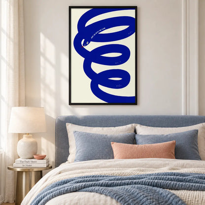Blue Snake Minimal Graphic Wall Art 5