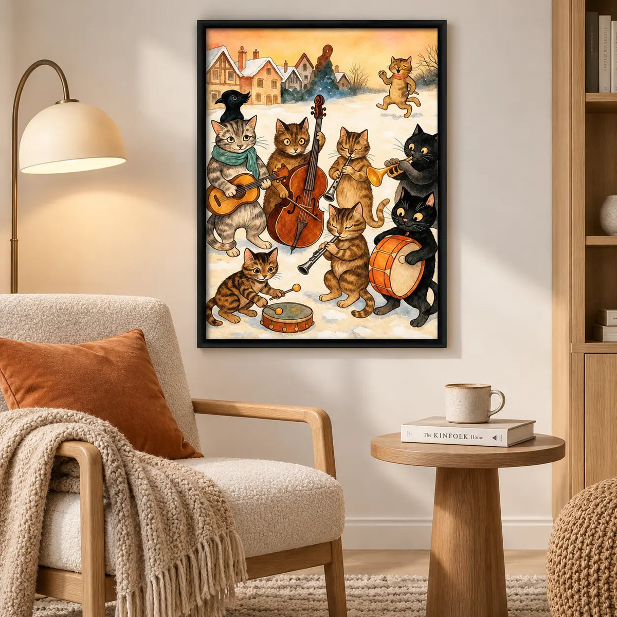 Cat Band Winter Music Illustration Wall Art 7