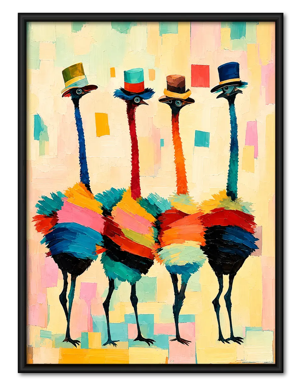 Colorful Ostrich Fashion Portrait Wall Art 1