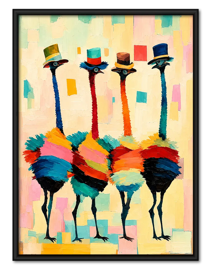 Colorful Ostrich Fashion Portrait Wall Art