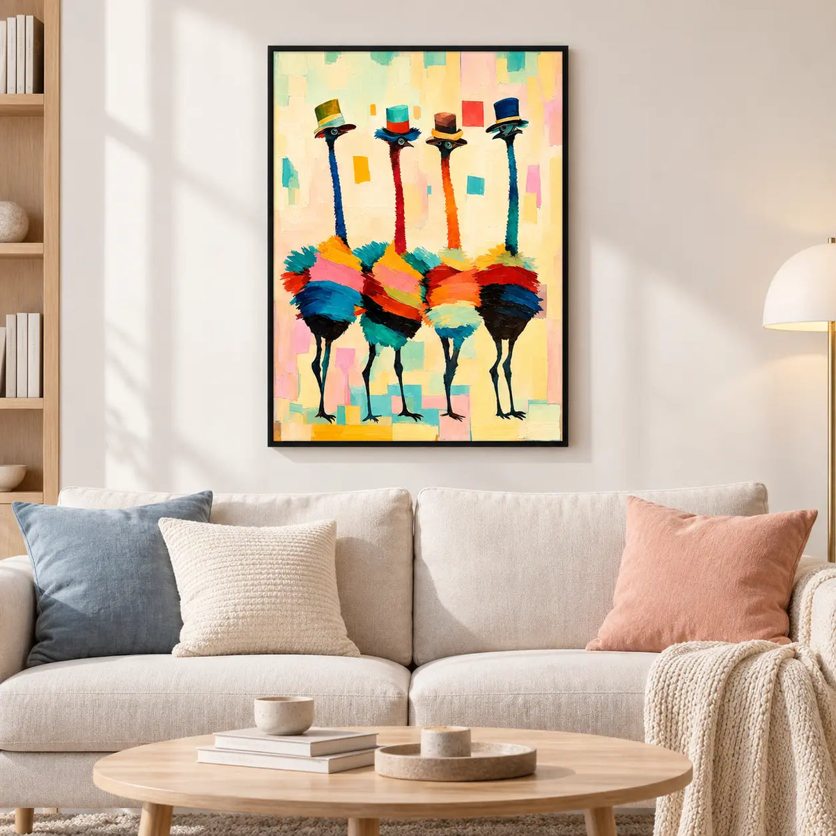 Colorful Ostrich Fashion Portrait Wall Art 2
