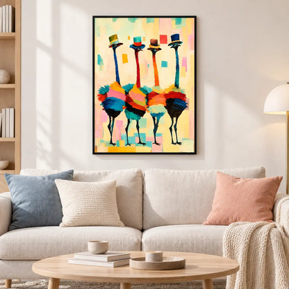 Colorful Ostrich Fashion Portrait Wall Art 2