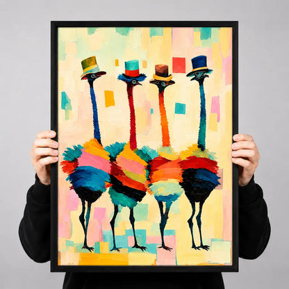 Colorful Ostrich Fashion Portrait Wall Art 3