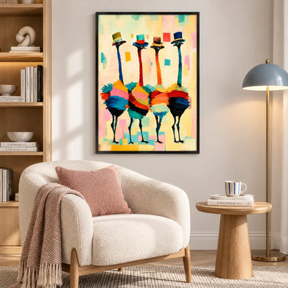 Colorful Ostrich Fashion Portrait Wall Art 5