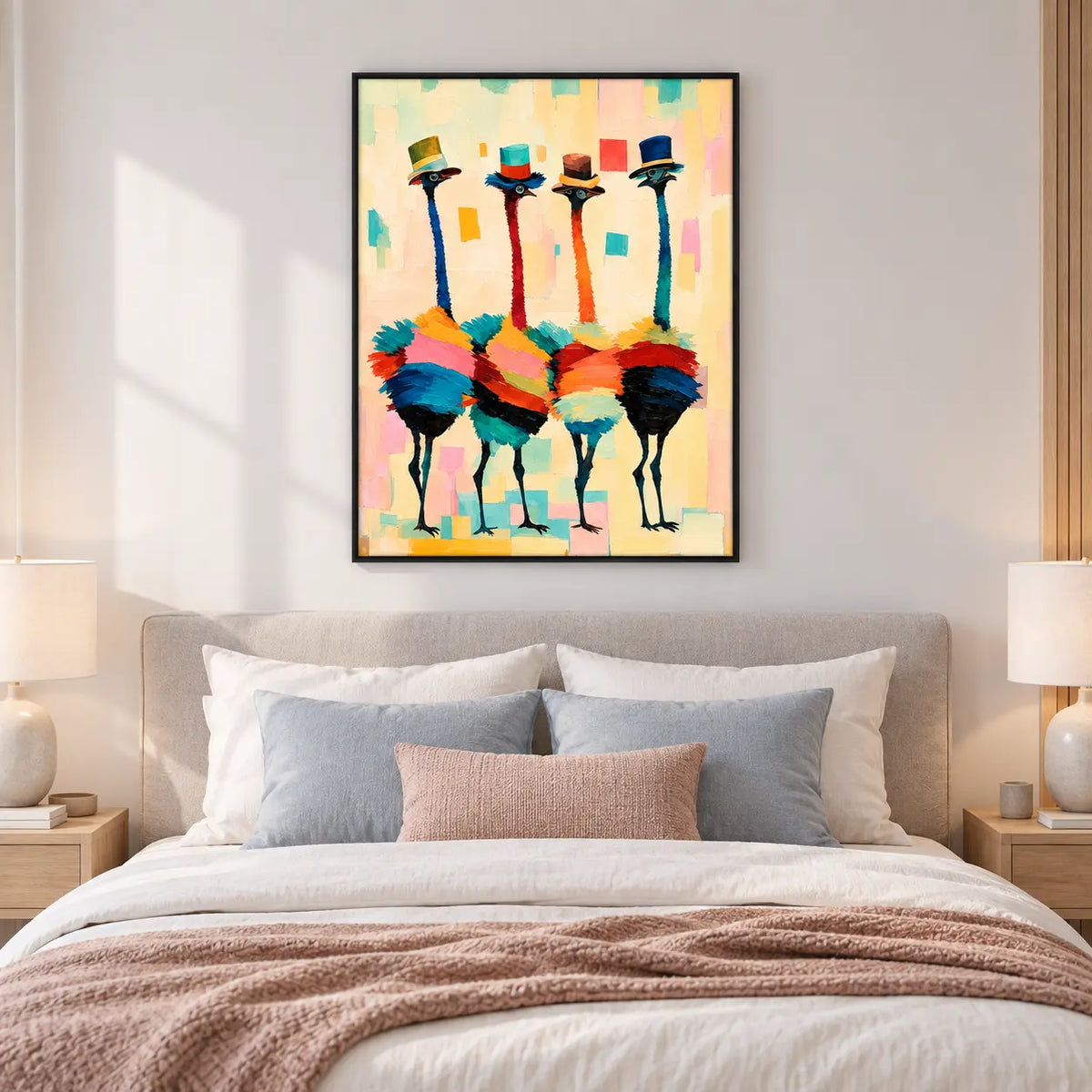 Colorful Ostrich Fashion Portrait Wall Art 6