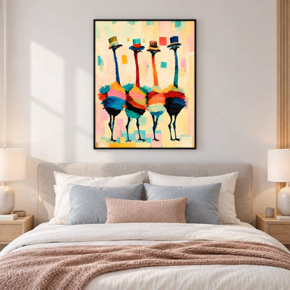 Colorful Ostrich Fashion Portrait Wall Art 6