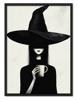 Minimal Witch Hat Portrait Wall Art