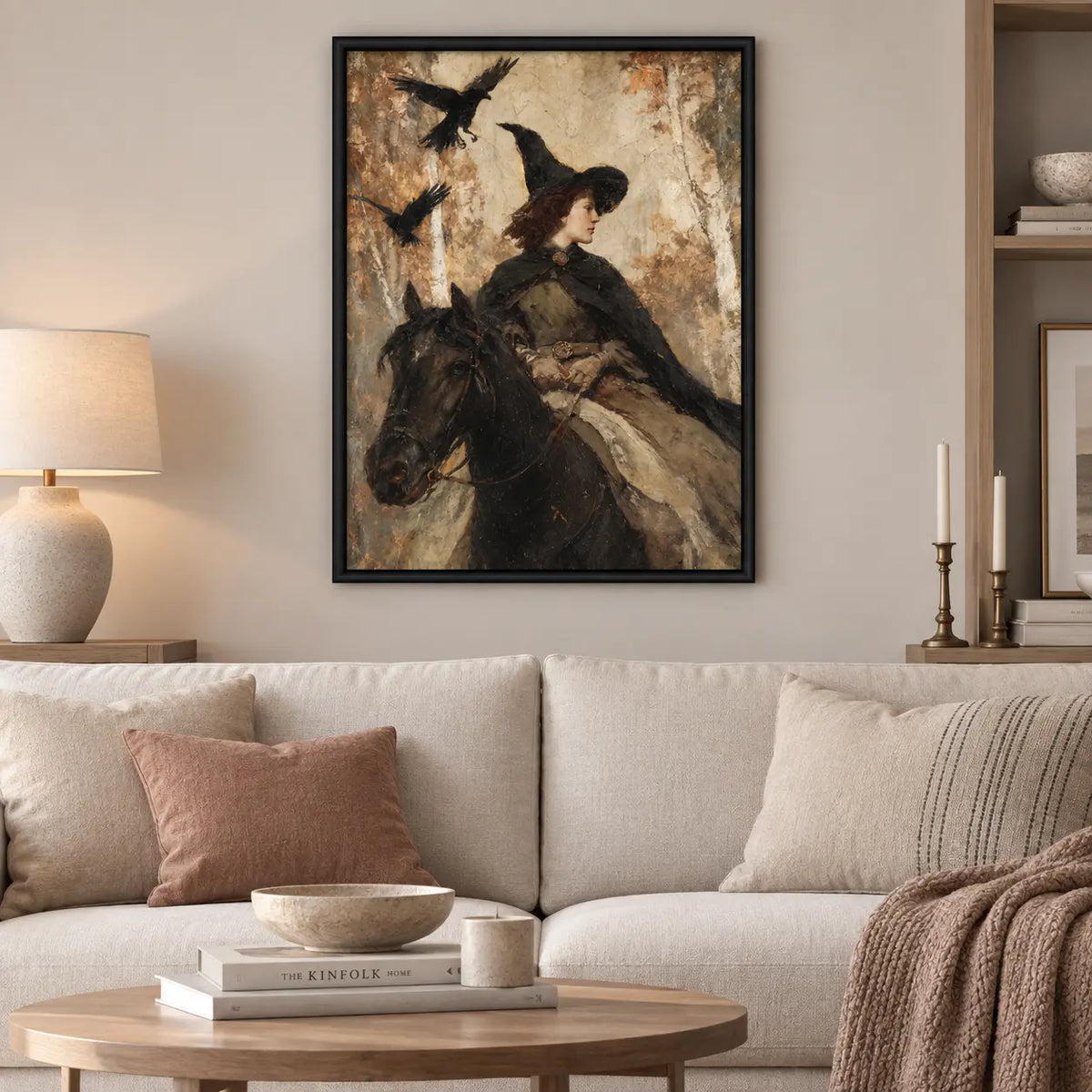 Witch Rider With Ravens Dark Fantasy Wall Art 2
