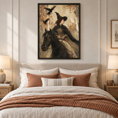 Witch Rider With Ravens Dark Fantasy Wall Art 5