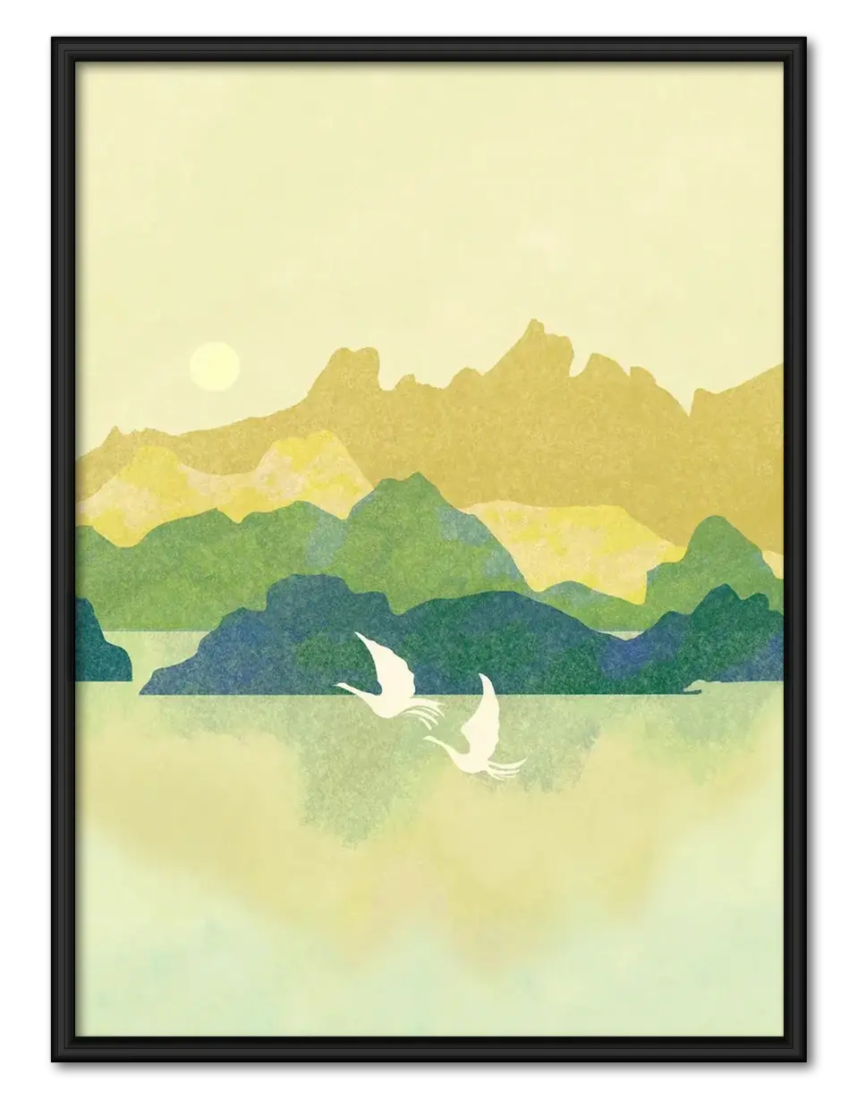 Minimal Mountain Birds Landscape Wall Art 1