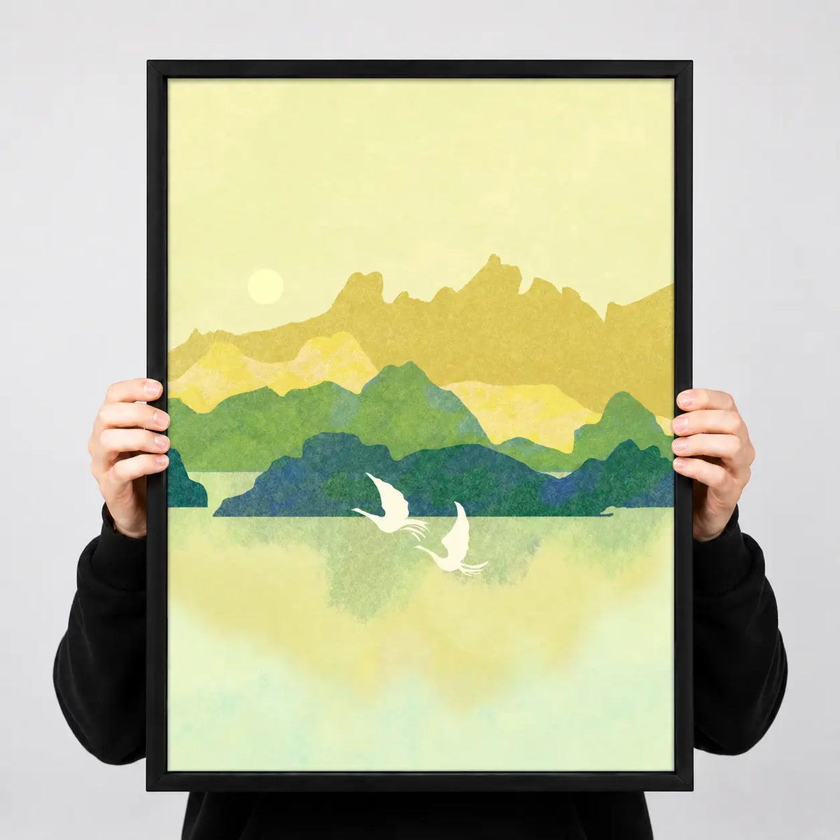 Minimal Mountain Birds Landscape Wall Art 3