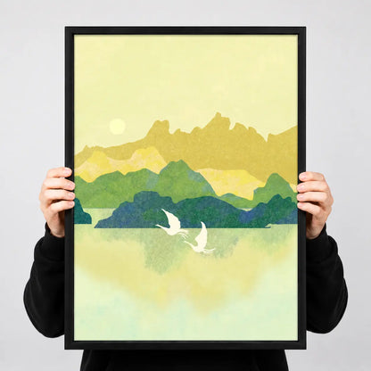 Minimal Mountain Birds Landscape Wall Art 3
