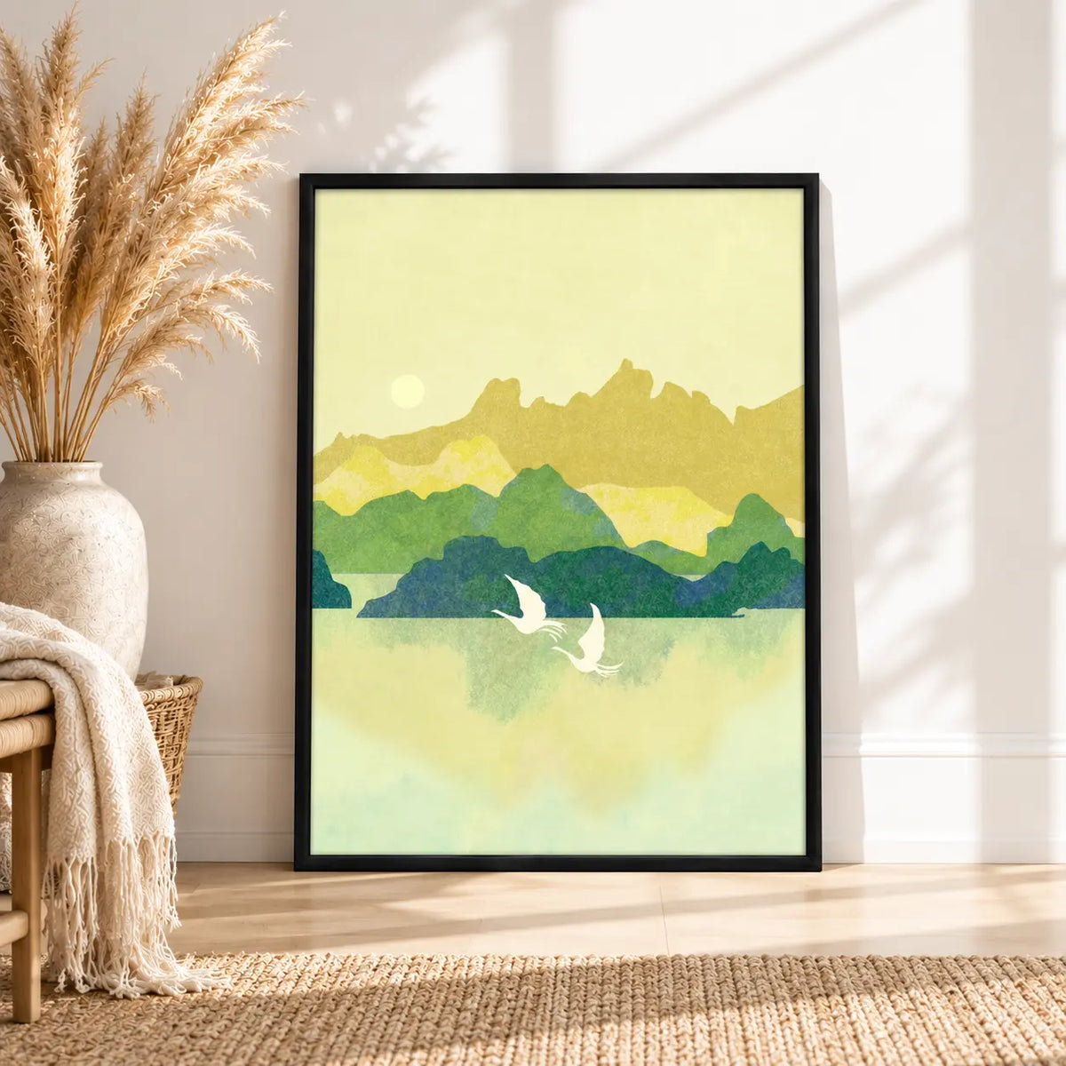 Minimal Mountain Birds Landscape Wall Art 4