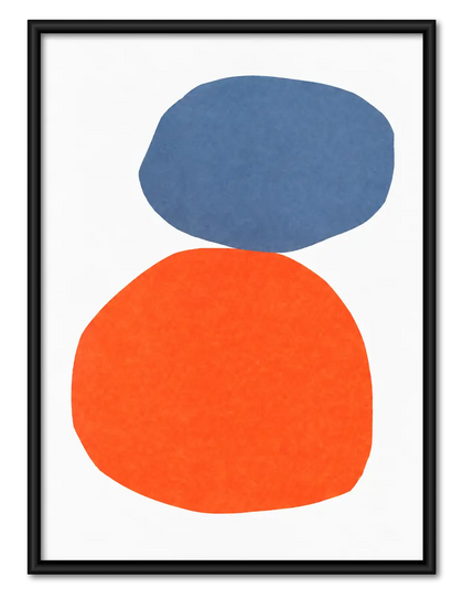 Balanced Blue and Orange Forms Wall Art