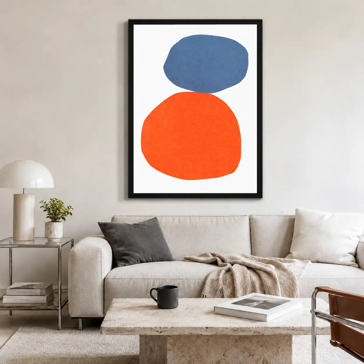 Balanced Blue and Orange Forms Wall Art 2