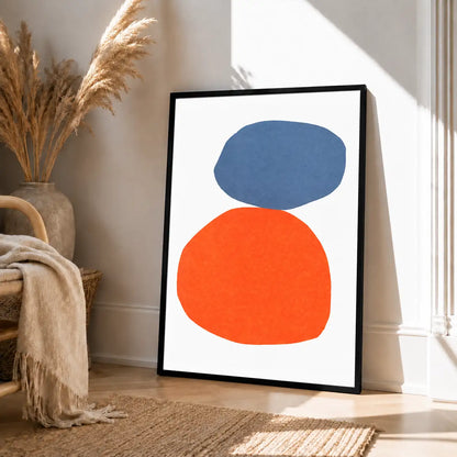 Balanced Blue and Orange Forms Wall Art 4
