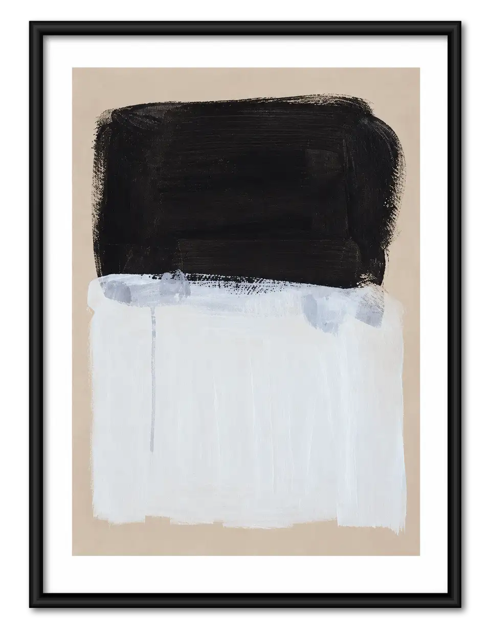 Black and Pale Blue Color Block Wall Art 1