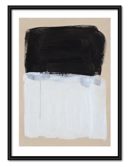Black and Pale Blue Color Block Wall Art