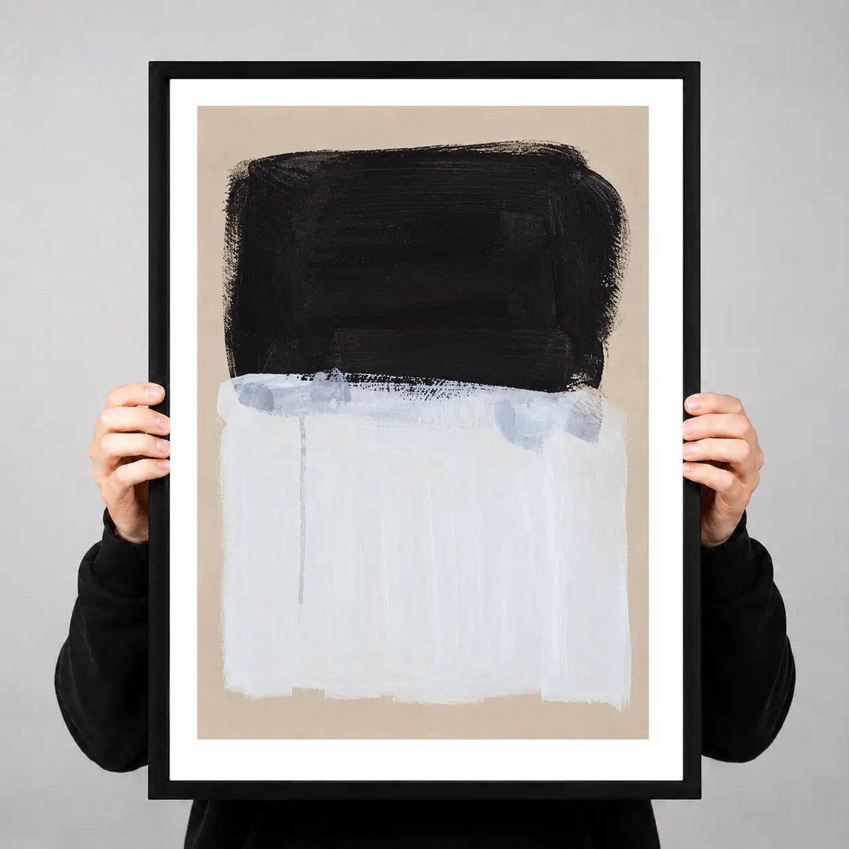 Black and Pale Blue Color Block Wall Art 3