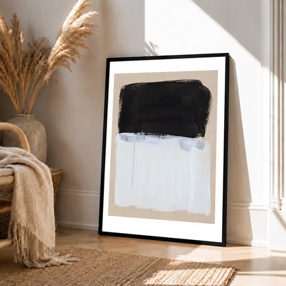 Black and Pale Blue Color Block Wall Art 4