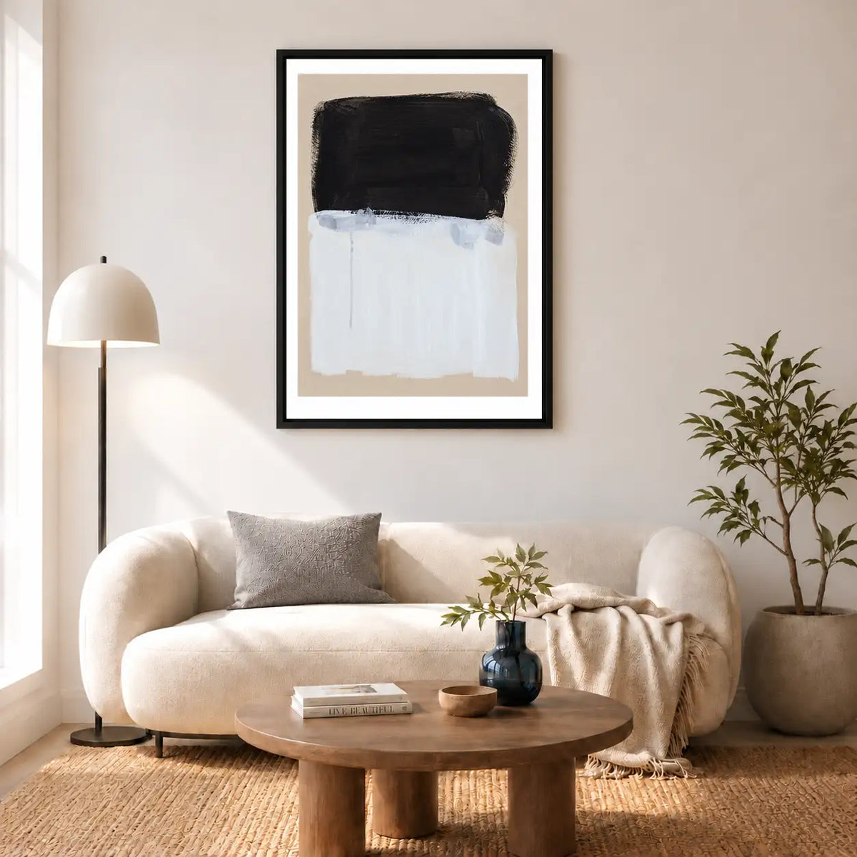 Black and Pale Blue Color Block Wall Art 5