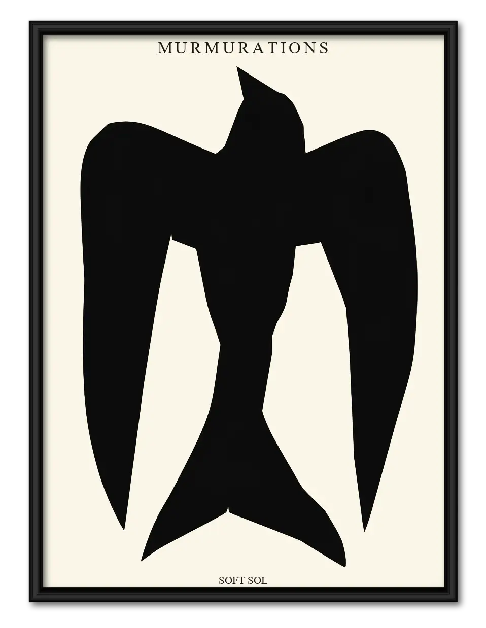 Black Angular Bird Abstract Wall Art 1