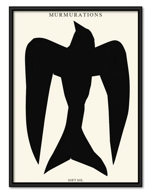 Black Angular Bird Abstract Wall Art