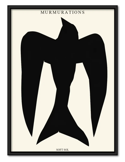 Black Angular Bird Abstract Wall Art