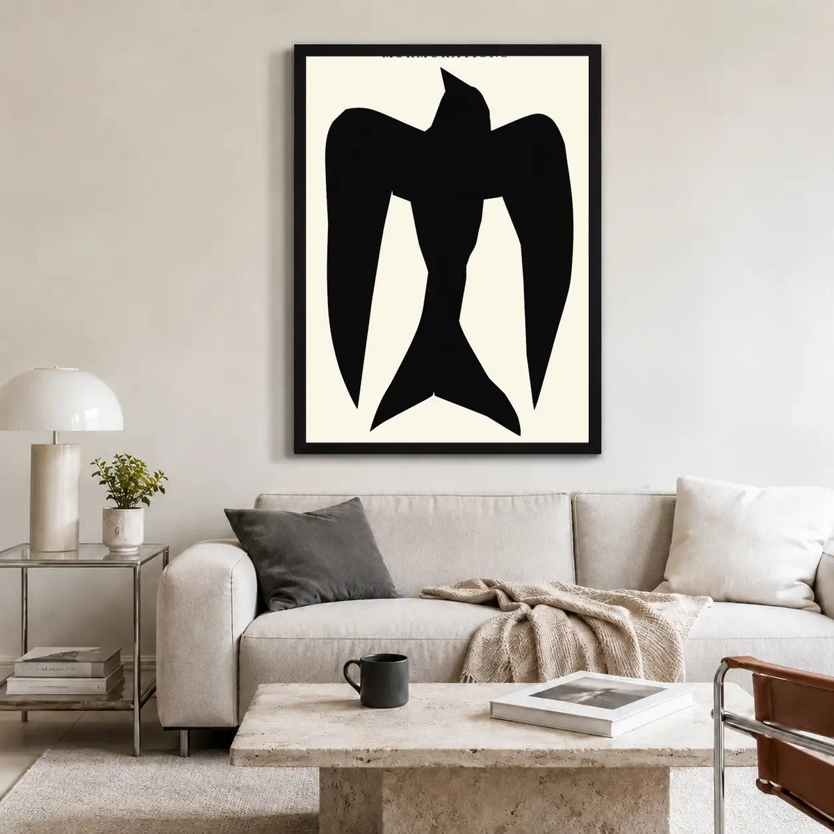 Black Angular Bird Abstract Wall Art 2