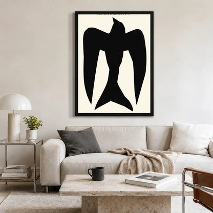 Black Angular Bird Abstract Wall Art 2