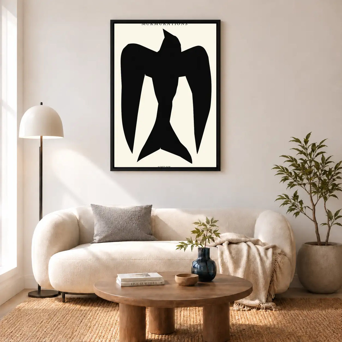 Black Angular Bird Abstract Wall Art 5