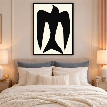 Black Angular Bird Abstract Wall Art 6