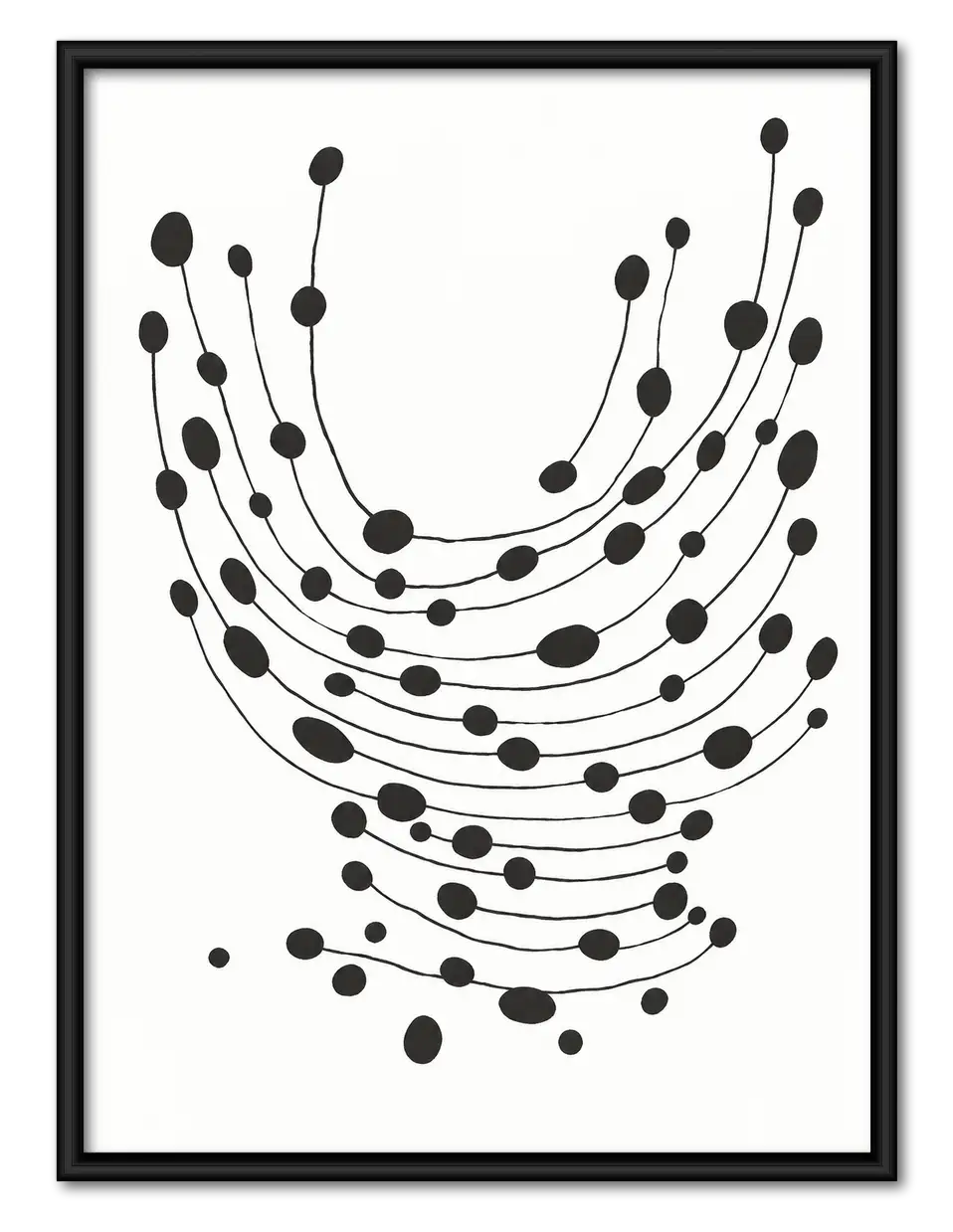Black Beaded Arc Abstract Wall Art 1