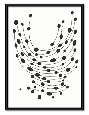 Black Beaded Arc Abstract Wall Art