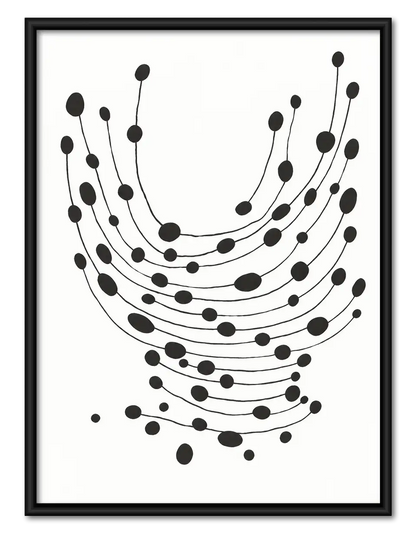Black Beaded Arc Abstract Wall Art 1