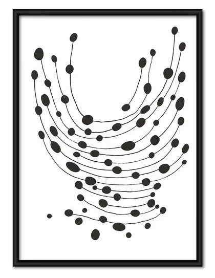 Black Beaded Arc Abstract Wall Art