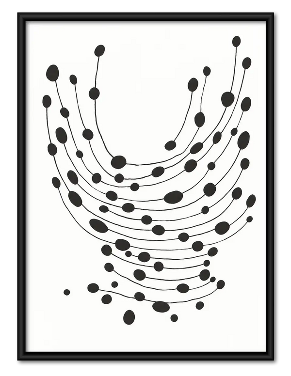 Black Beaded Arc Abstract Wall Art