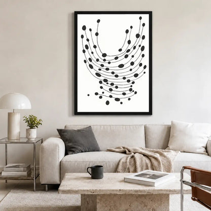 Black Beaded Arc Abstract Wall Art 2